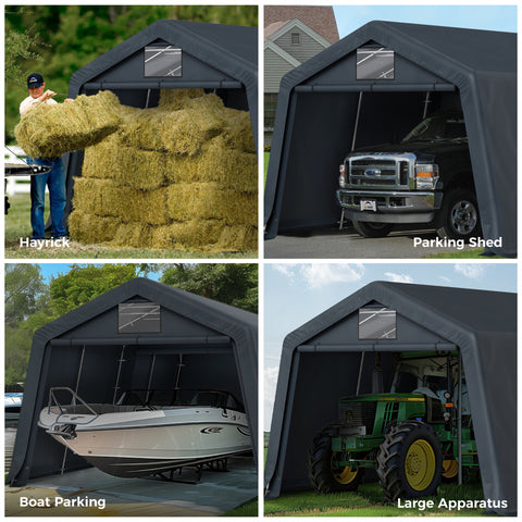 Outdoor Portable Storage Shelter Shed Garage with Vents Carport