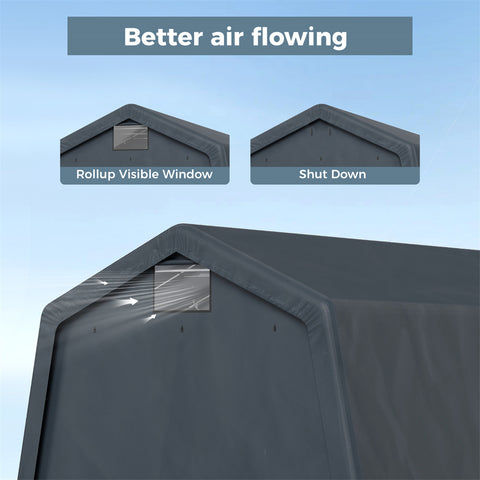Outdoor Portable Storage Shelter Shed Garage with Vents Carport