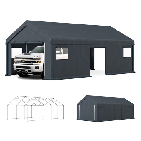 Outdoor Portable Storage Shelter Shed Garage with Vents Carport