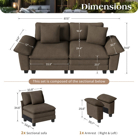 Cloud-Like Chenille Living Room Sofa Couch