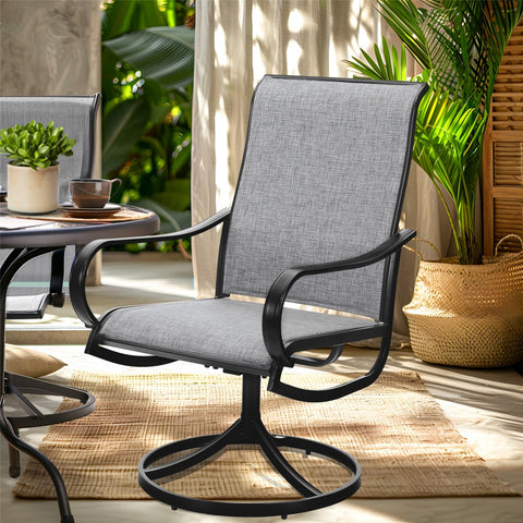 Patio Textilene Swivel Chair Outdoor Dining Set