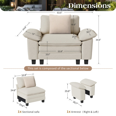Cloud-Like Chenille Living Room Sofa Couch