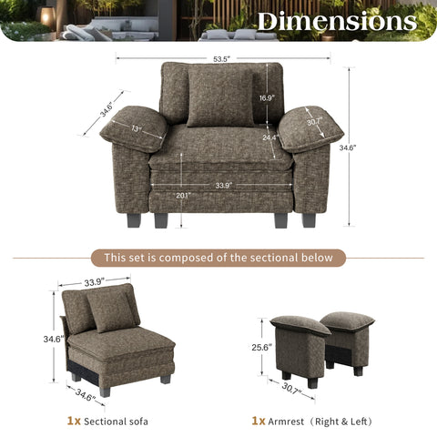 Cloud-Like Chenille Living Room Sofa Couch