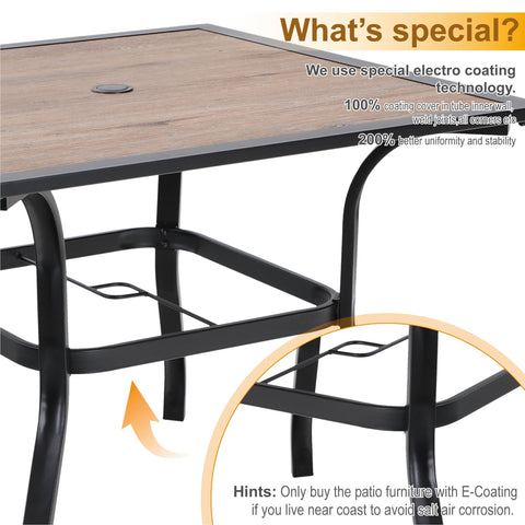 5-Piece Textilene Swivel Chairs Patio Dining Set