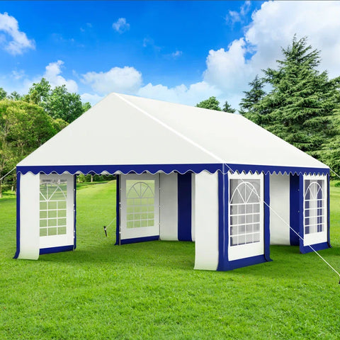 16'x20' White Scalloped Valance Party Tent Canopy Shelter with Heavy Duty Design (Includes Carry Bag)