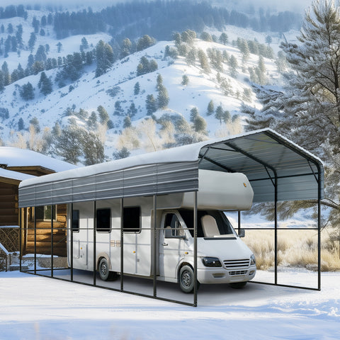 14ft Galvanized Heavy-Duty Outdoor Metal High RV Carports