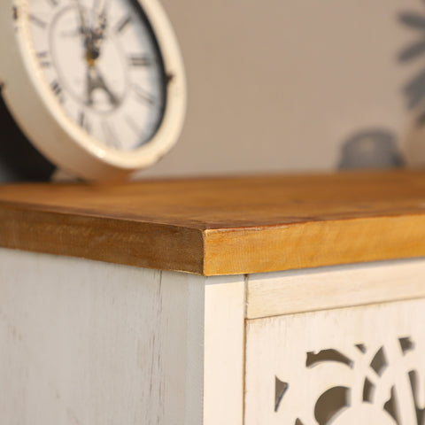 Accent Storage Cabinet with Decorative Carved