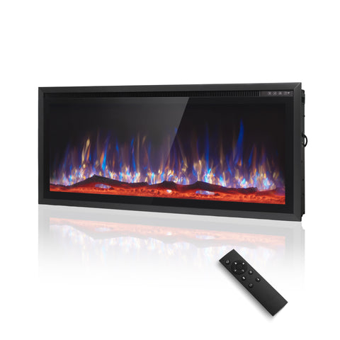 Premium Wall Mounted & Recessed Electric Fireplace with Remote Control