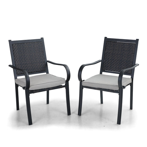 American Classic Rattan Metal Patio Dining Chairs