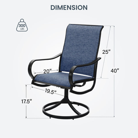 Patio Textilene Swivel Chair Outdoor Dining Set