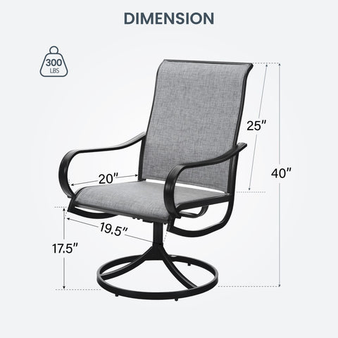 Patio Textilene Swivel Chair Outdoor Dining Set