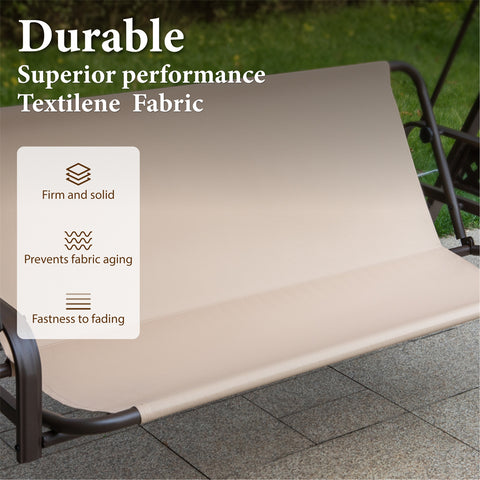 Outdoor 3-seat Patio Porch Swing Chair with Canopy & Cushions