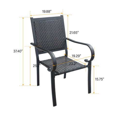 American Classic Rattan Metal Patio Dining Chairs