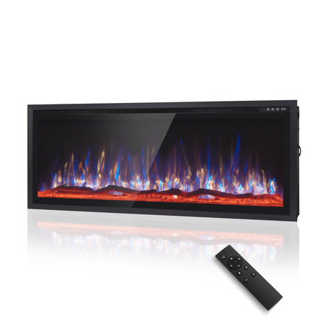 Premium Wall Mounted & Recessed Electric Fireplace with Remote Control