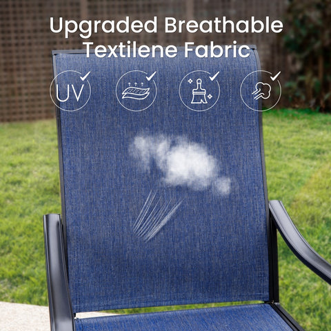 Patio Textilene Swivel Chair Outdoor Dining Set