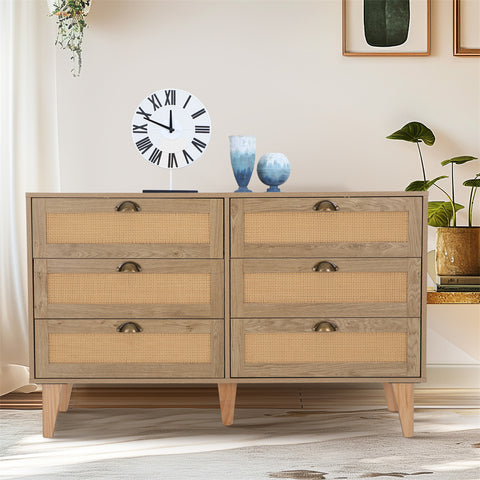 Natural Rattan Storage Sideboard Buffet Cabinet and Chest of Drawers