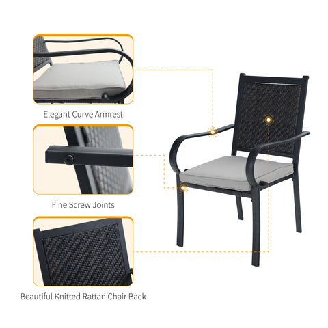 American Classic Rattan Metal Patio Dining Chairs