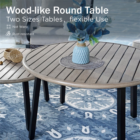 Half-Moon Outdoor Patio Conversation Sofa Sets with E-Coating Technology