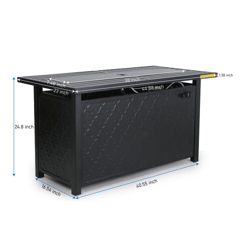 6-Seat Patio Sofa Set with Fire Pit Table