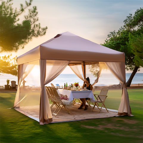 10'x10' Pop-up Tent with Vents Top for Camping Party and Barbecue