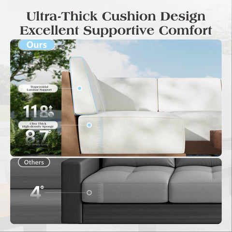 HDPE & Rattan Armless Single Sofa (Set of 2)