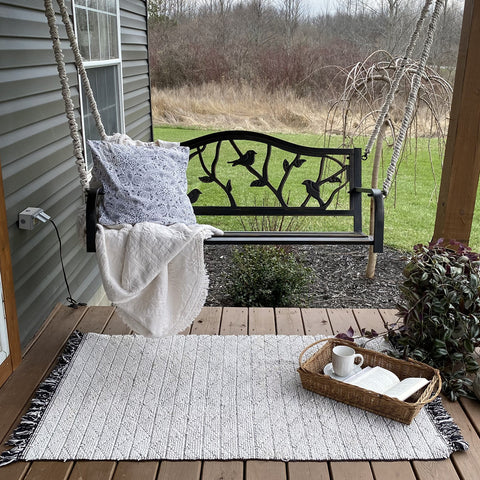 Porch Swing Seat with Hanging Chains, Patio Swing Bench