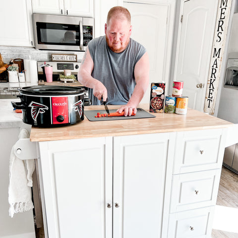 PHI VILLA Rolling Kitchen Island Cart with Drop-Leaf and Storage Features