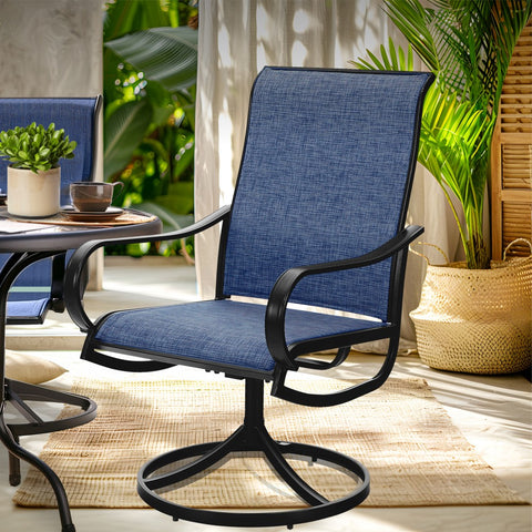 Patio Textilene Swivel Chair Outdoor Dining Set