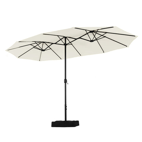 15ft Double-Sided Extra Large Patio Twin Umbrella (Base Included)