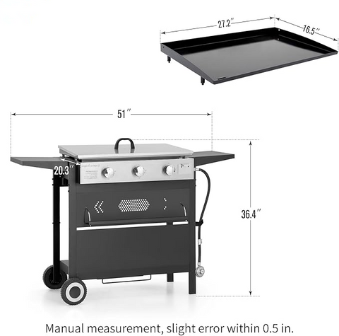 Outdoor Detachable Gas Griddle Grill– Perfect for BBQs, Cooking & Parties