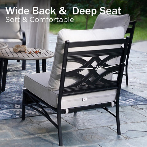 Half-Moon Outdoor Patio Conversation Sofa Sets with E-Coating Technology