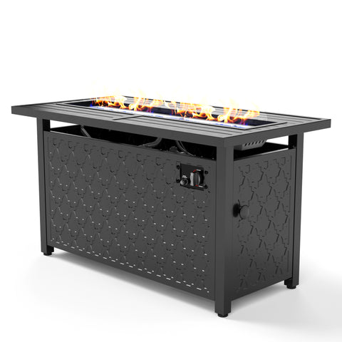 45" x 23", 50,000 BTU Rectangle Metal Gas Fire Pit Table