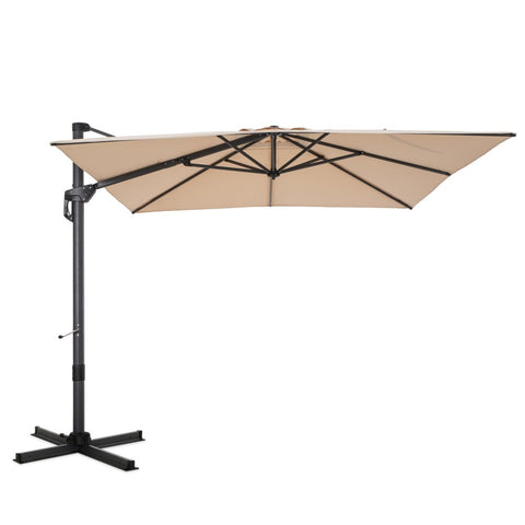 Extra Large Patio Cantilever Umbrella with 7 Tilt & 360° Rotation for Garden and Pool