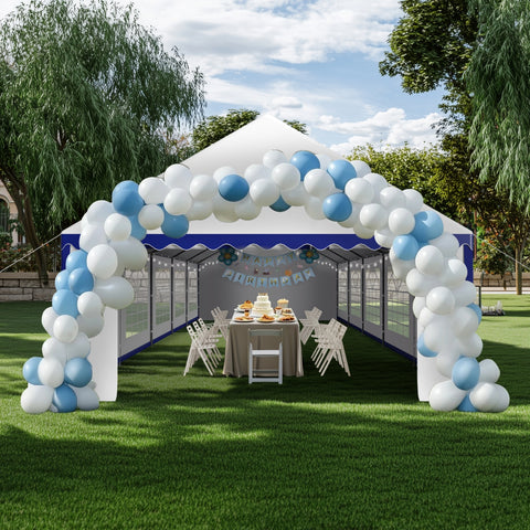 16'x32' Scalloped Valance Party Tent Canopy Shelter with Heavy Duty Design (Includes Carry Bag)