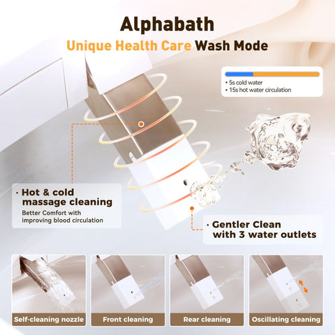 TSUNAMI FLUSH One Piece Smart Bidet Toilet With Unique Health Care Wash Mode