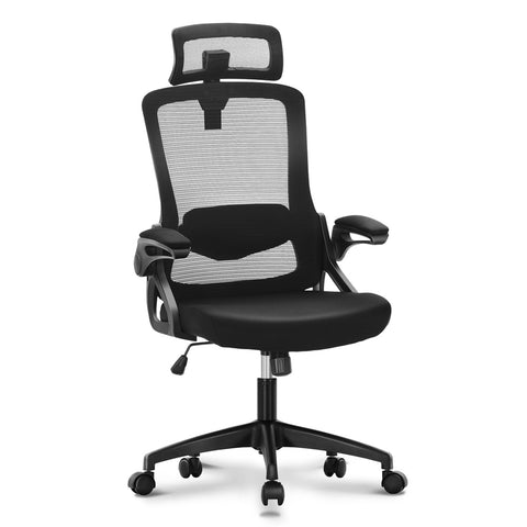 Ergonomic Mesh Office Chair with Adjustable Lumbar Support & Flip-Up Armrests for Home Office & Back-to-School