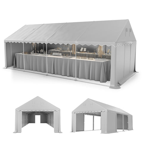 13ft Modern Outdoor Gray Carport Storage Shed