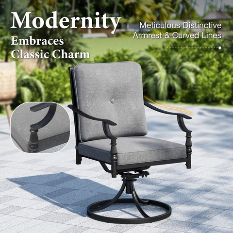 Vintage American Patio Dining Fixed & Swivel Chairs