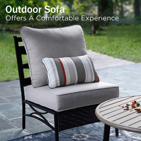 Half-Moon Outdoor Patio Conversation Sofa Sets with E-Coating Technology