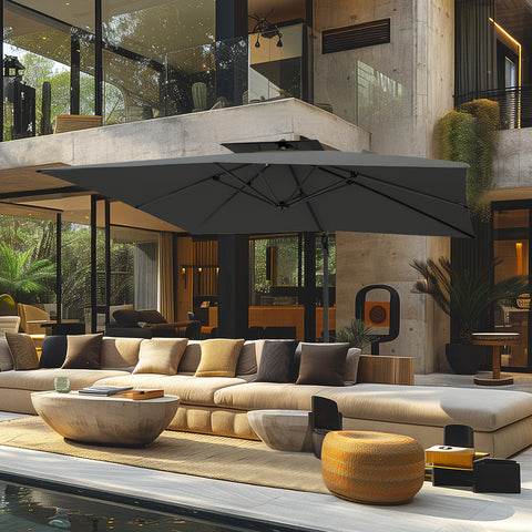 10ft Square/ Rectangular Patio Cantilever Offset Umbrellas for Garden, Pool