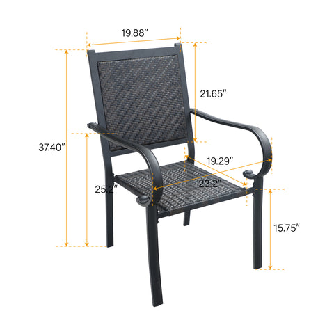 American Classic Rattan Metal Patio Dining Chairs