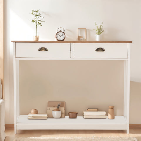 PHI VILLA Farmhouse-Inspired Manufactured Wood Coffee Table