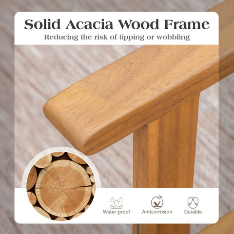 Outdoor Acacia Wood Casual Dining Set for Backyard