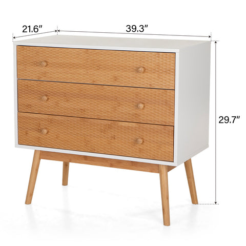 Elegant Bamboo 3 Drawer Chest