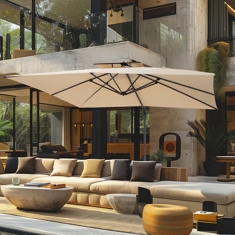 10ft Square/ Rectangular Patio Cantilever Offset Umbrellas for Garden, Pool