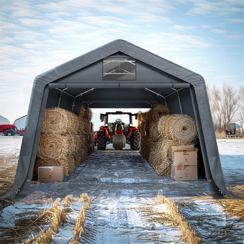 Outdoor Portable Storage Shelter Shed Garage with Vents Carport