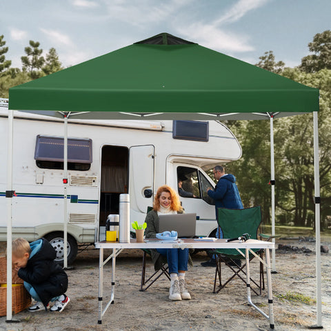 10'x10' Pop-up Canopy Tent with 3 Adjustable Height and Roller Bag