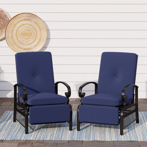Adjustable Patio Metal Relaxing Recliner Lounge Chair