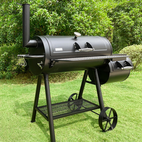  2-In-1 Charcoal Smoker Grill with Offset Smoke Box Extra Large