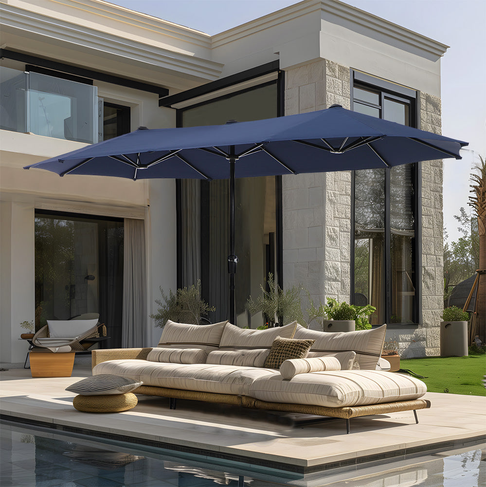 13ft Large Double-Sided Outdoor Patio Umbrella